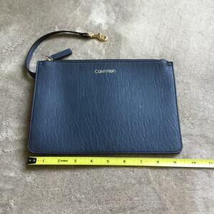 Calvin Klein Medium Zip Clutch Wristlet Bag Blue